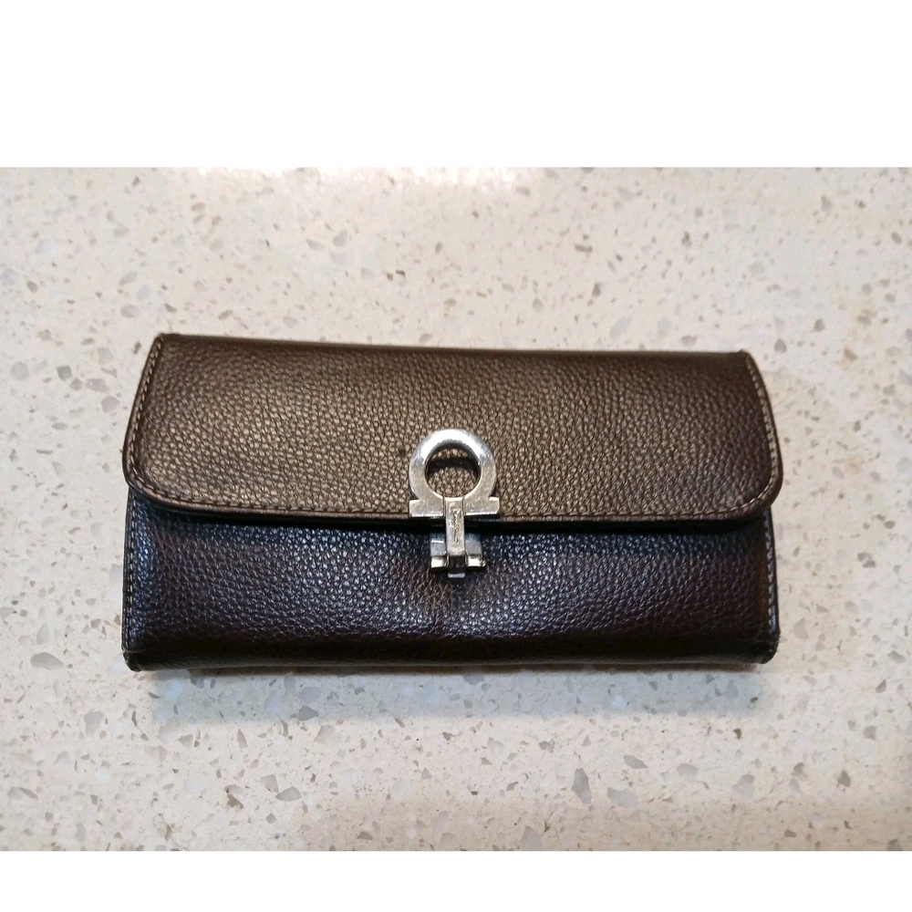 Salvatore Ferragamo Dark Brown Leather Wallet